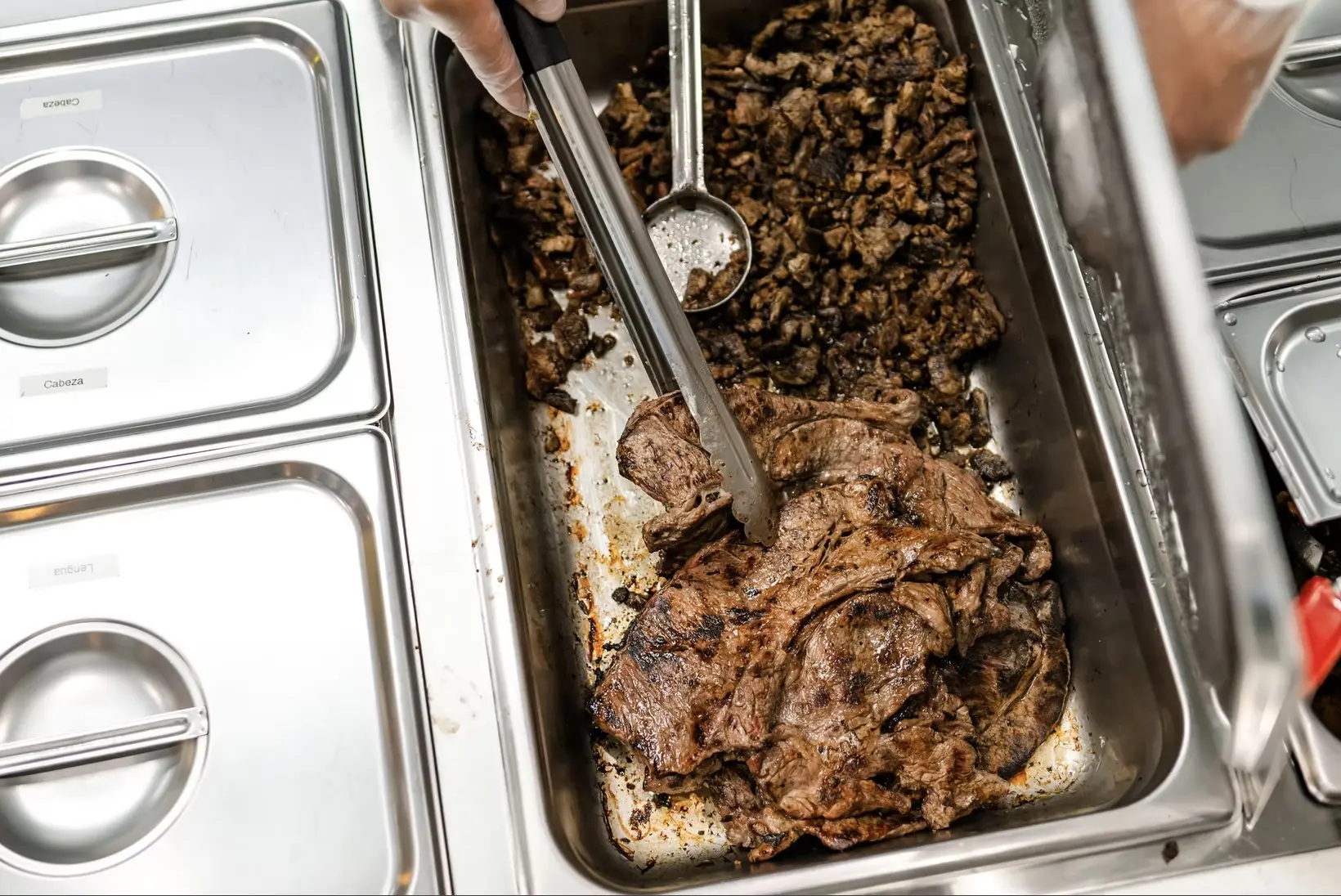Meats prepared for service