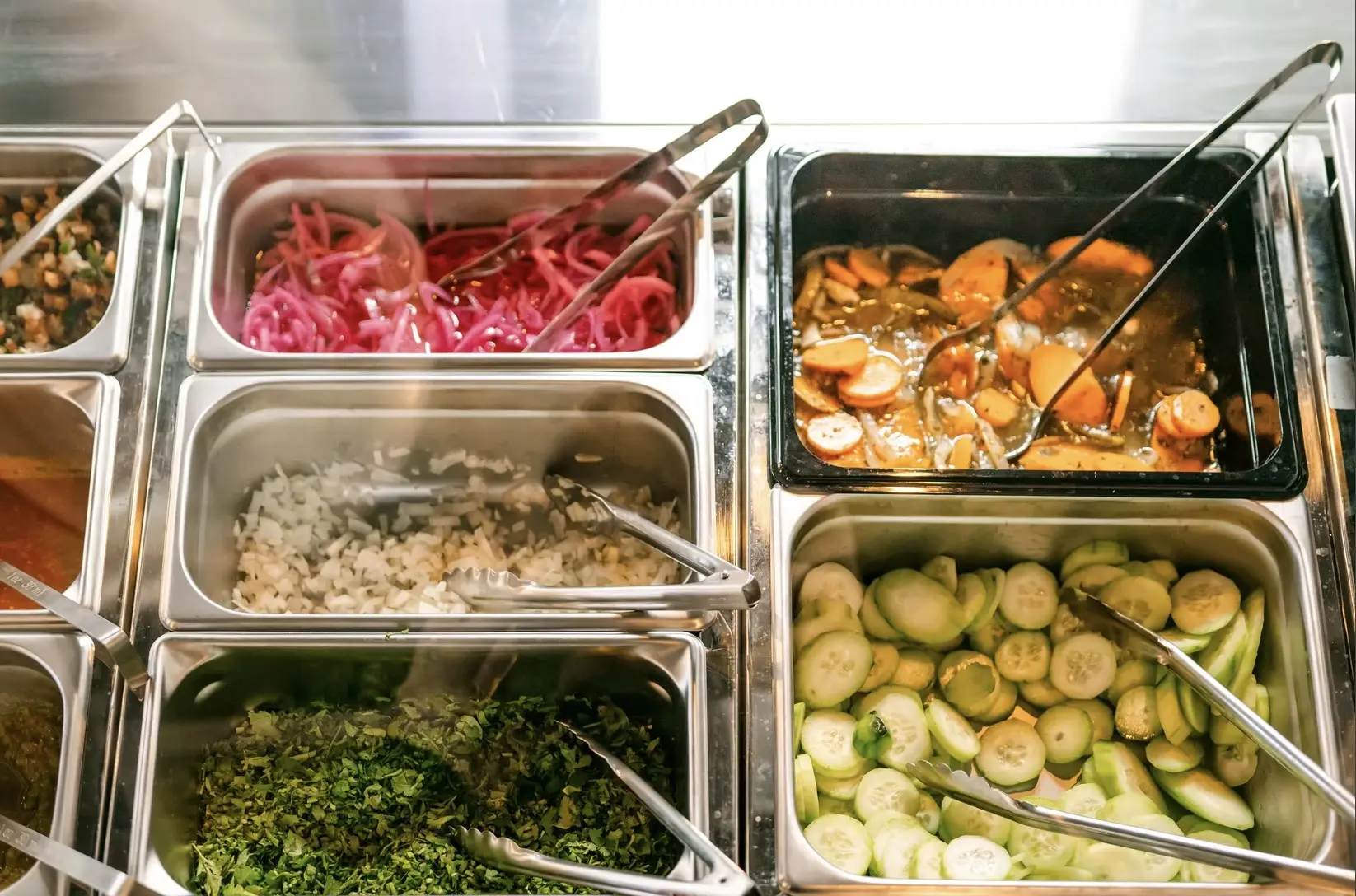 Fresh salsa bar at Carbon and Salt