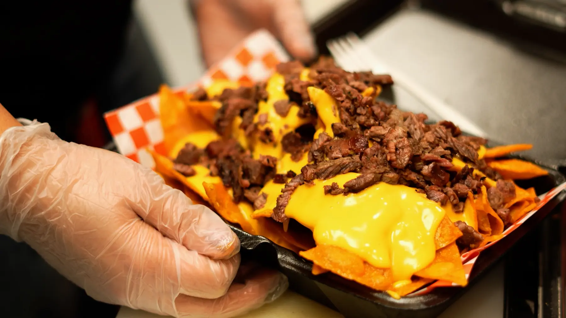 Loaded Carbo-Fries prepared fresh